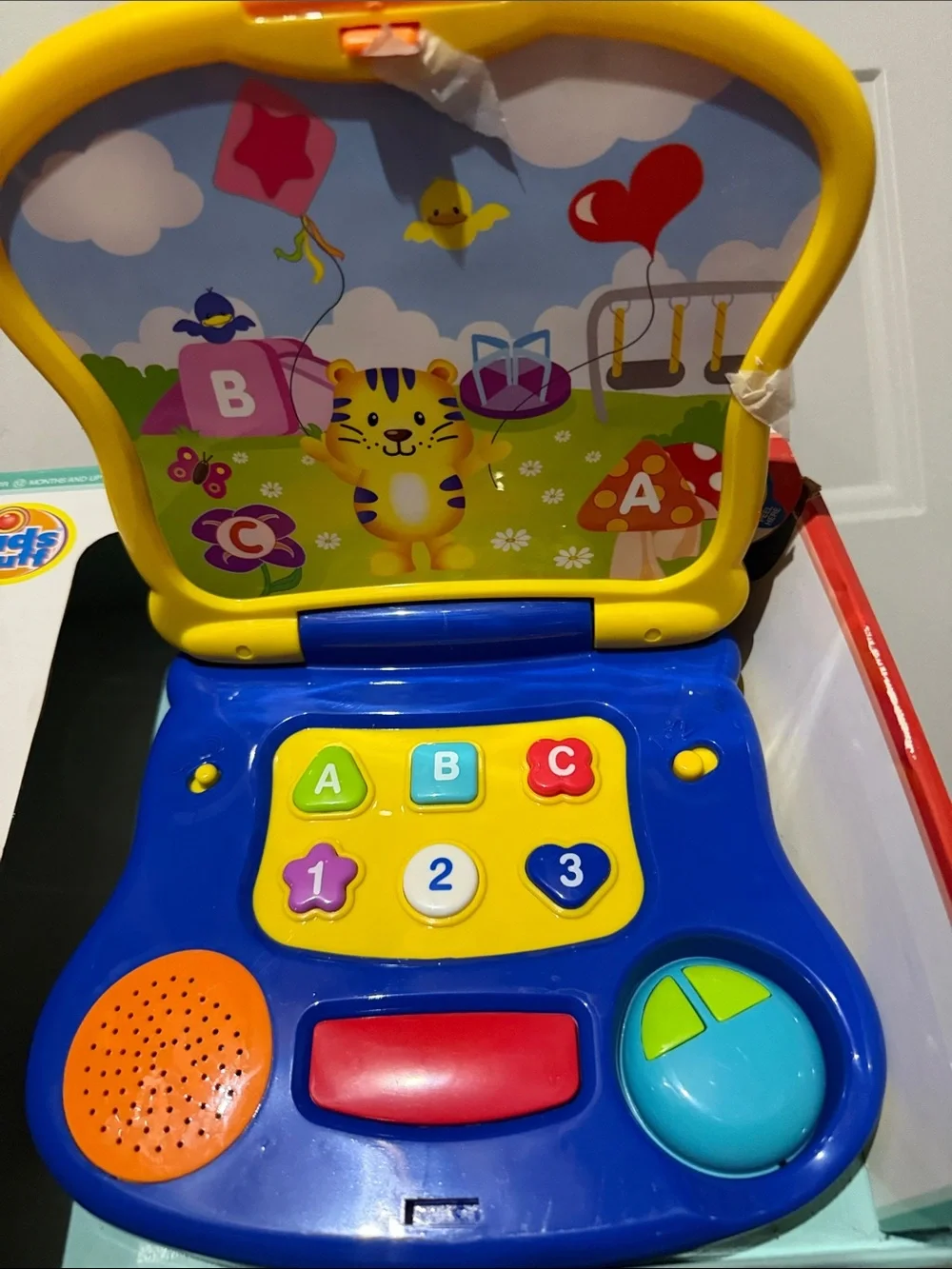 Little One's Laptop Yellow & Blue Tiger Kids' Toy Laptop